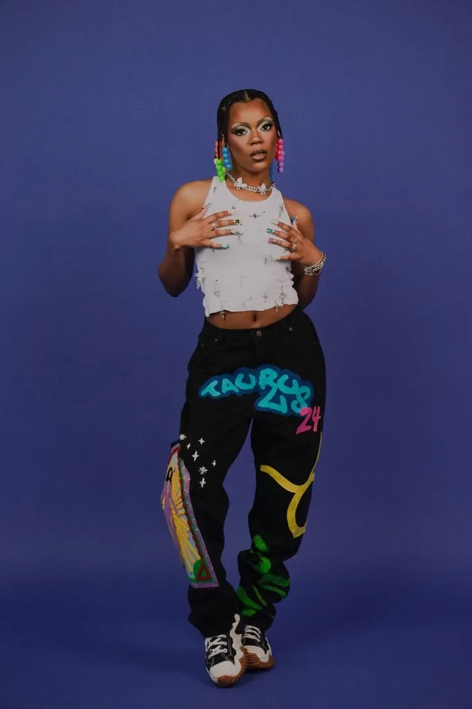 custom designed and painted jeans with custom made patches