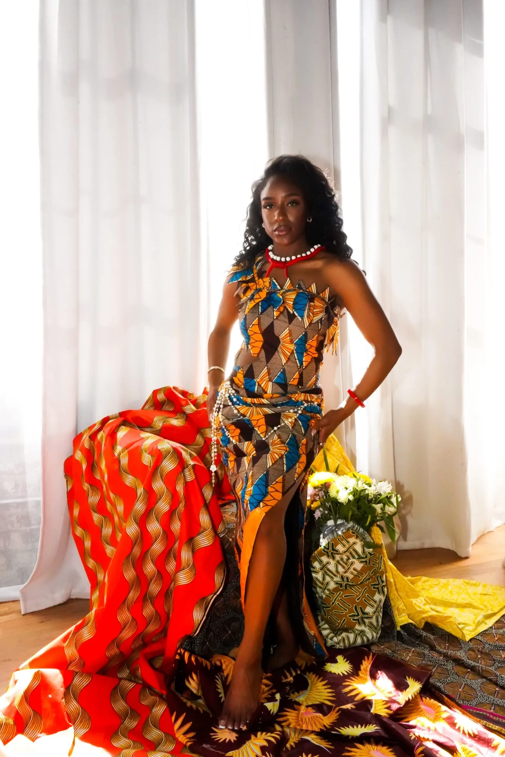 custom traditional African fabric dress